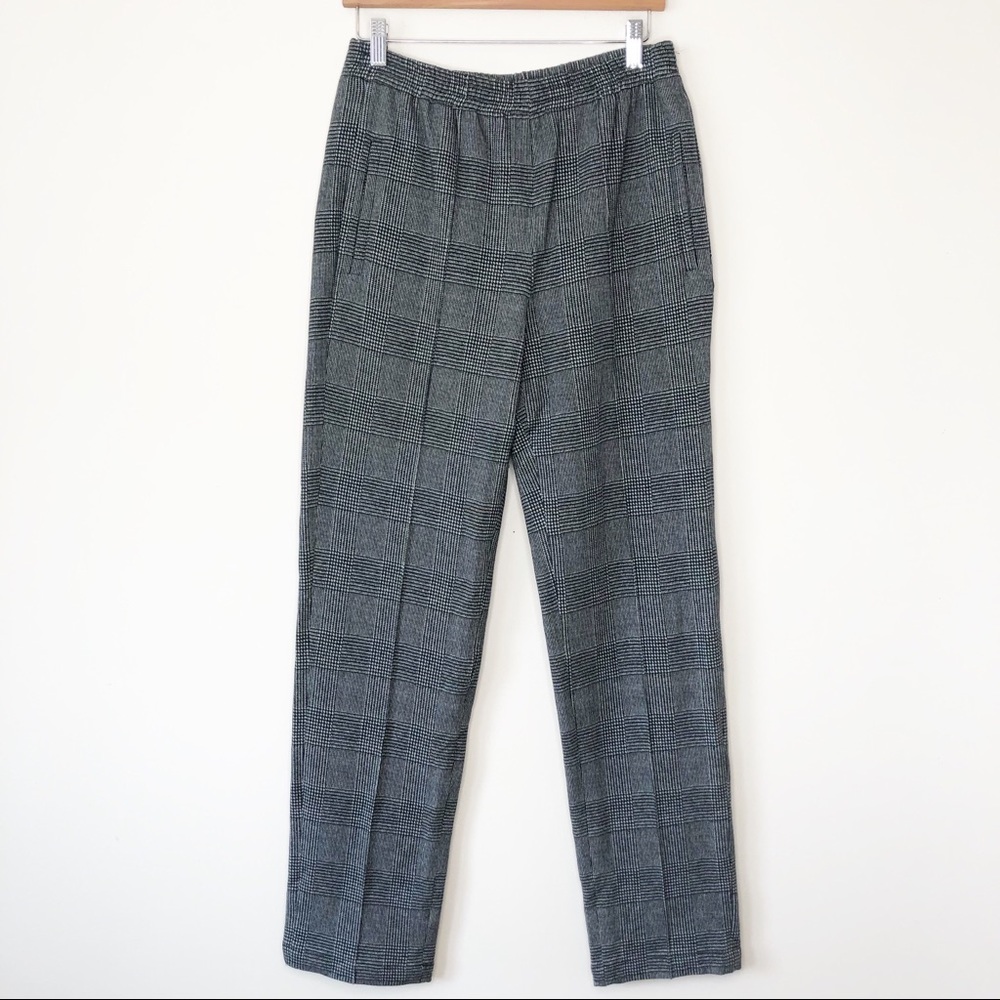 NWT Rag & Bone Rylie Plaid Track Pant Black White Small
